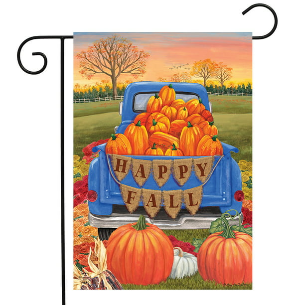 Toland Autumn Chair 12.5 x 18 Patriotic Fall Harvest Pumpkin Garden Flag